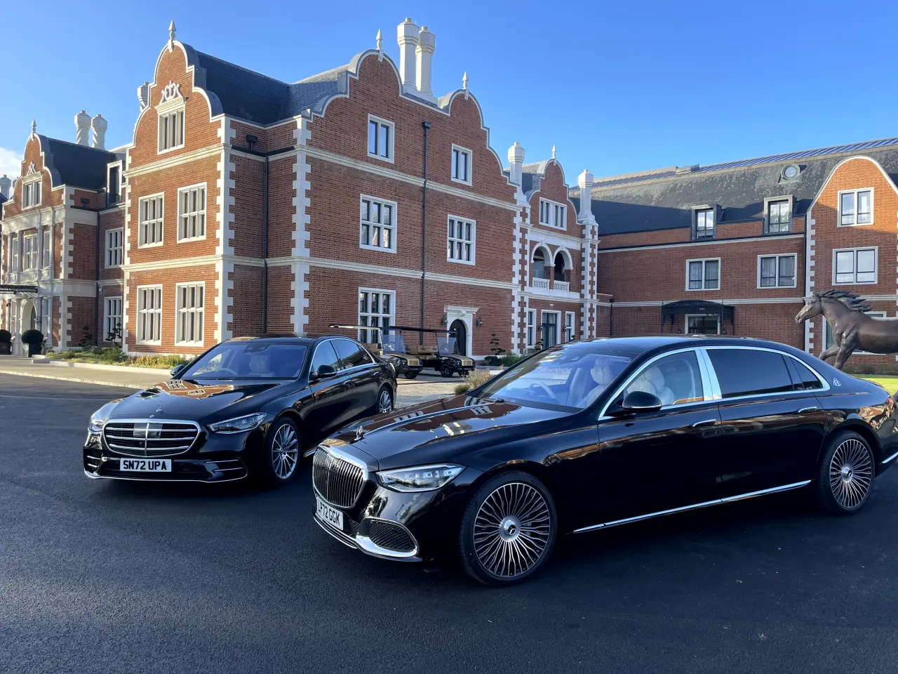 Executive guest arriving at a UK film production for a set visit