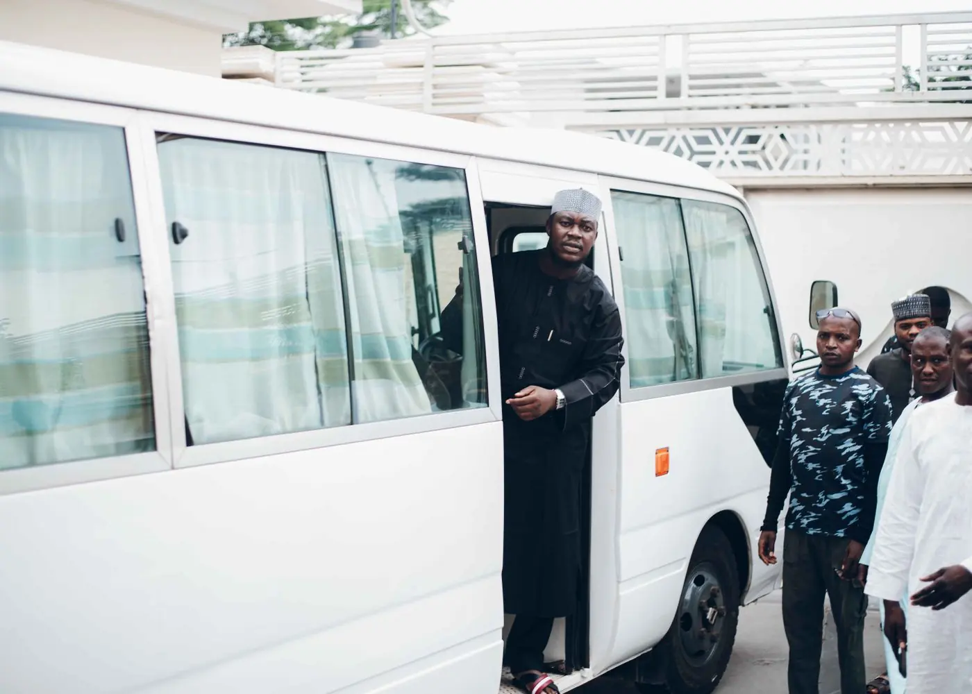 Crew transport minibus for film production